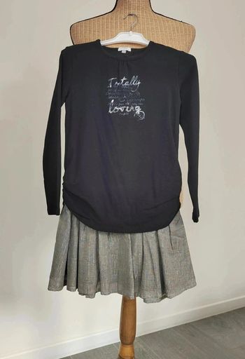 30 € Robe manches longues noir et gris Confetti (absorba) 8 ans Neuve sans étiquette