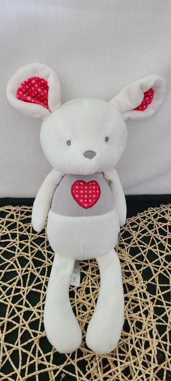 Souris OKAÏDI OBAÏBI doudou peluche coeur