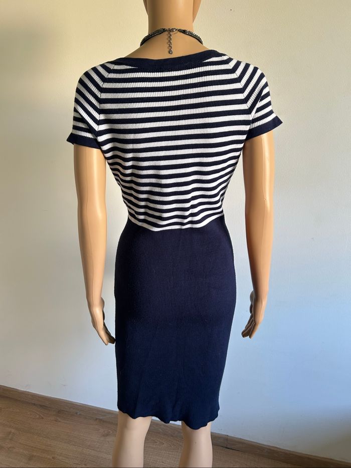 Robe bleue marine et blanche à manches courtes Morgan taille L TBE - photo numéro 5