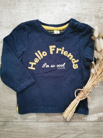 🌺Haut Orchestra 18mois manches longues bleu marine moutarde