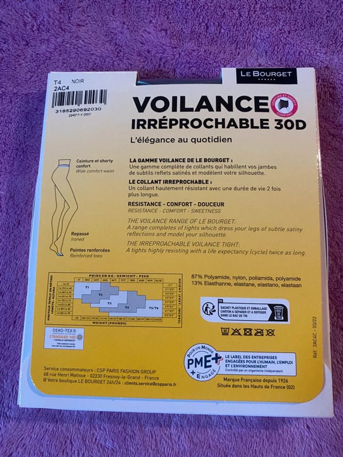 Collant noir voilance irréprochable semi opaque - photo numéro 3