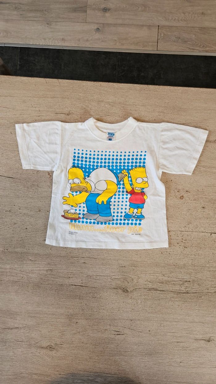 T shirt blanc à manches courtes, Simpson s, 5/6 ans, nickel