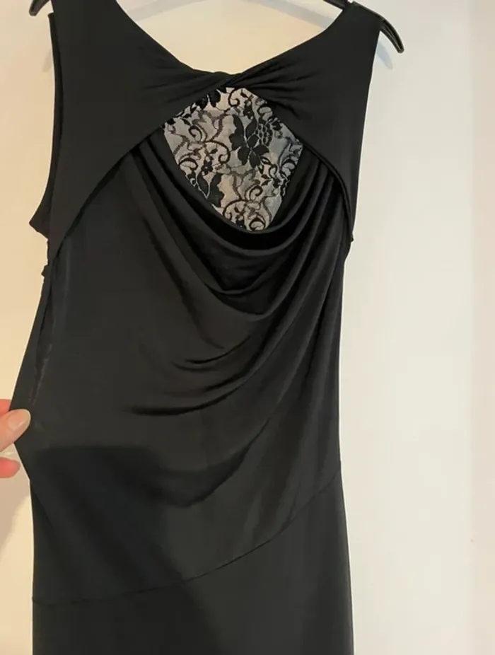 Robe noire Made in Italy dos dentelle - T.XS - photo numéro 7