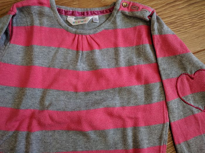 Pull rayé rose et gris Kidkanaï - 3 ans - photo numéro 2