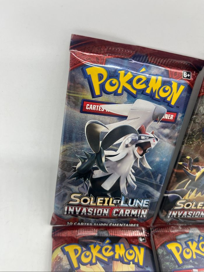 Lot de 4 boosters ARTSET paquets Pokémon Invasion Carmin soleil et Lune SL4 de 2017 Neuf Français et Original Officiel !!!!! - photo numéro 2