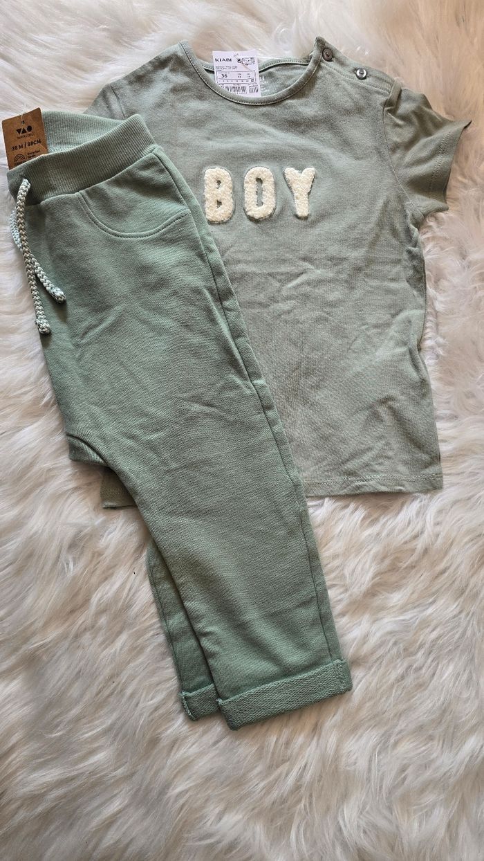 NEUFS (non portés) 🏷🏷💙🤩😍Ensemble teeshirt mc et pantalon 36mois garçon) - photo numéro 3