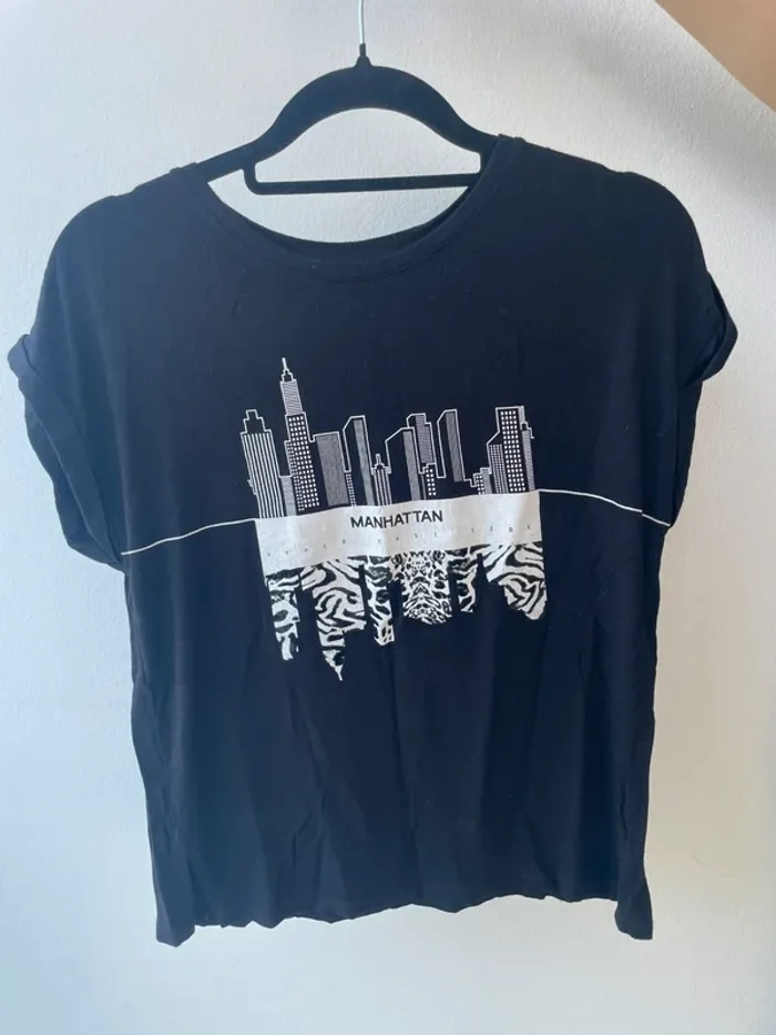 T shirt noir pull and bear