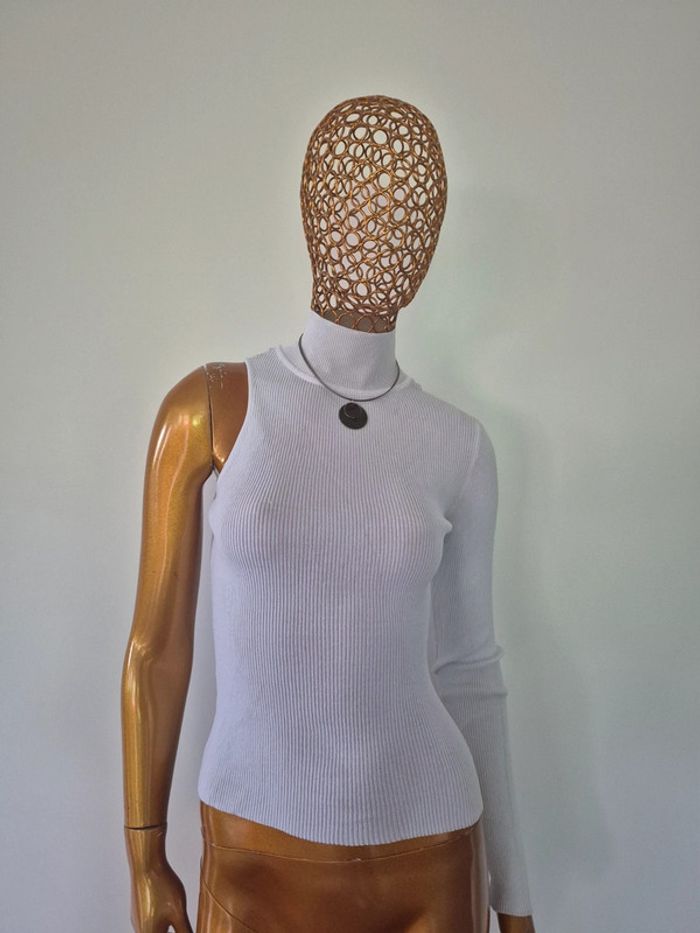 Top Une Manche Blanc Femme Taille M/38