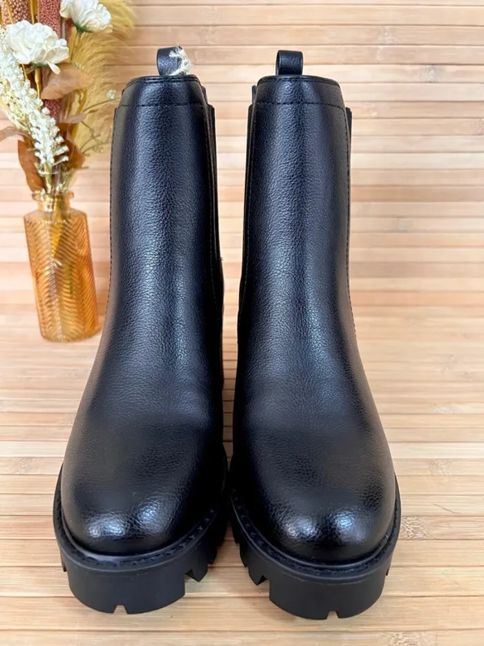 Bottines noires Jomix 36 – semelles compensées crantées – tendance hiver - photo numéro 2