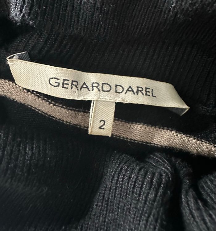 Pull col roulé marinière noir et beige Gérard Darel T38 M - photo numéro 7