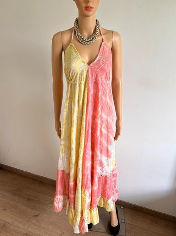 Robe longue neuve en soie avec dos nu Manaar taille unique