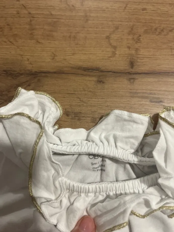 T shirt obaibi blanc 9 mois - photo numéro 2