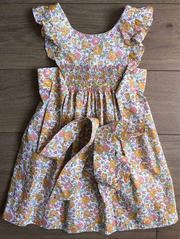 Robe de cérémonie Jade en Liberty Felicité jaune Cyrillus T-5 ans