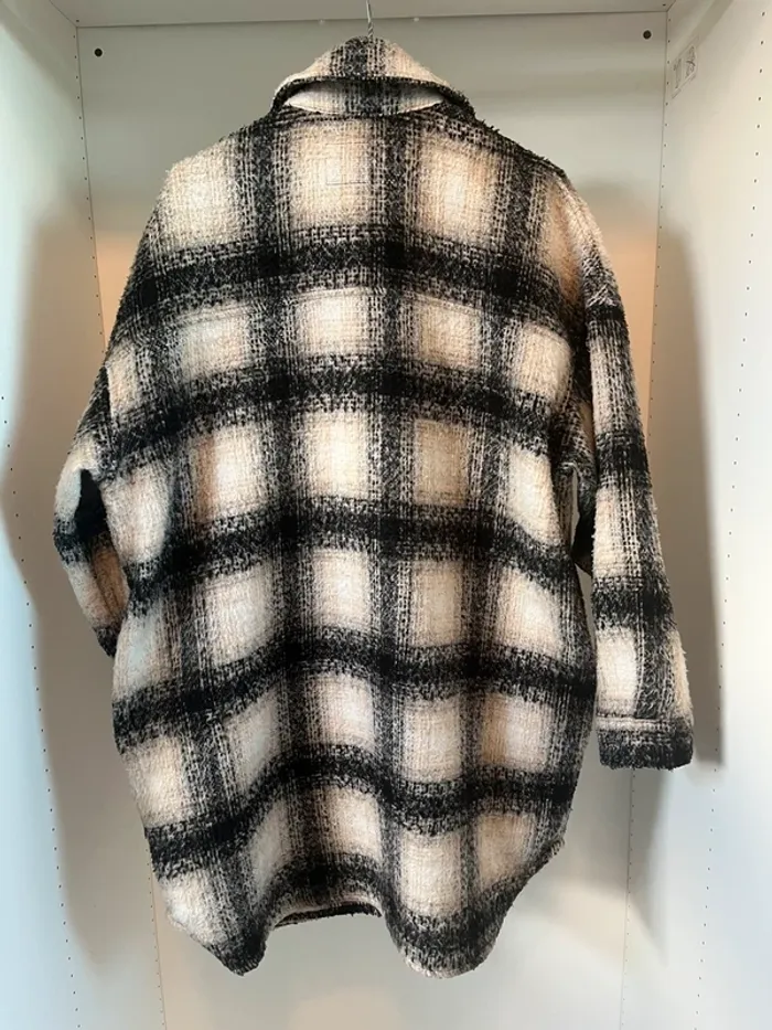 Manteau à carreaux noir et blanc Jennyfer Taille L - photo numéro 3