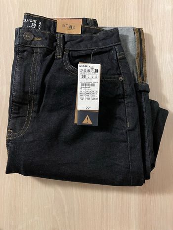 Jean Kiabi taille haute à large revers