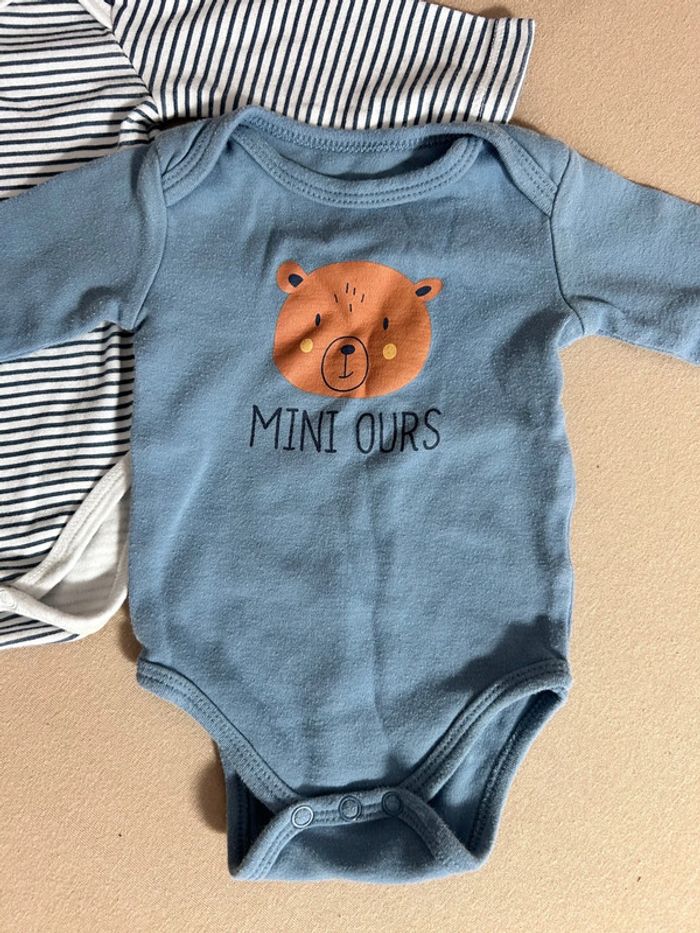 Lot body bodies garçon manches longues ours ourson - photo numéro 2