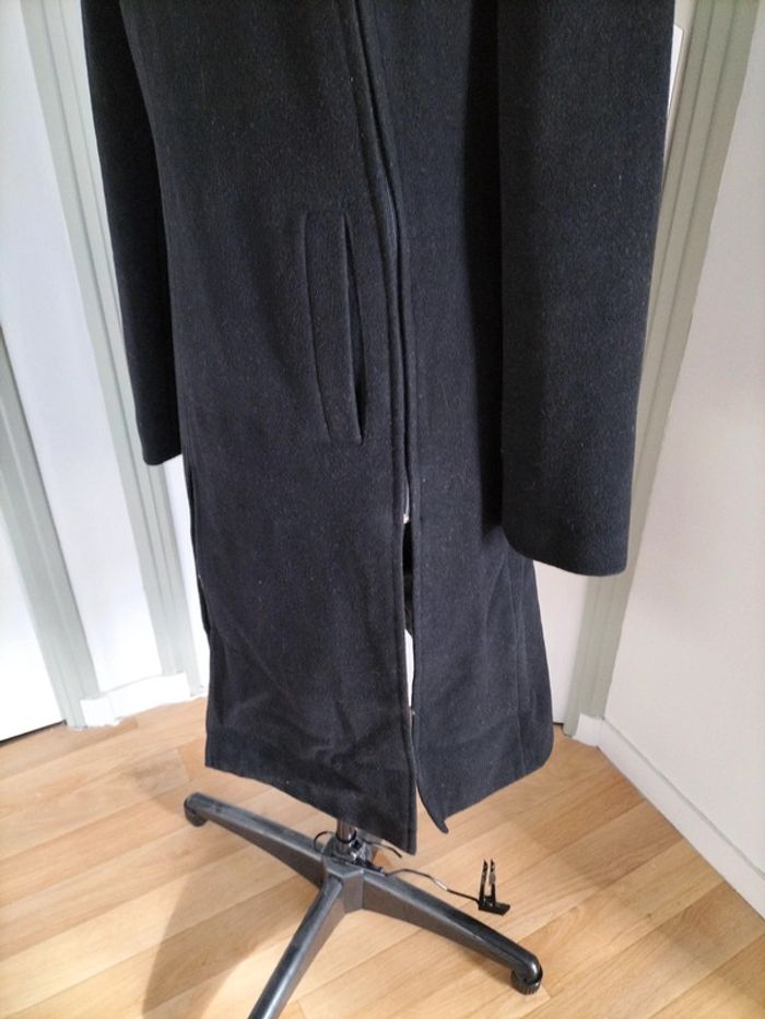 Manteau Cachemire et laine noir fermeture Zip - photo numéro 4