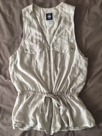 Top G-star Raw gris clair avec fermeture éclair