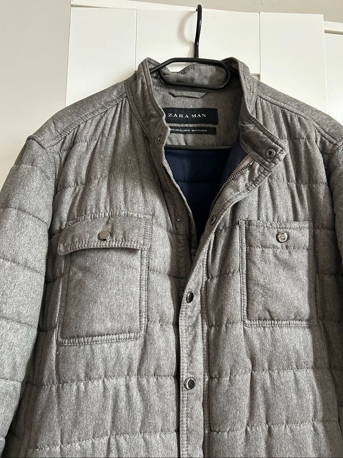 Veste grise unie matelassée Homme Zara Tailles L-XL - photo numéro 4