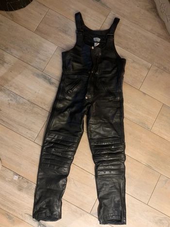 Salopette en cuir qualité supérieure moto biker FUZIO