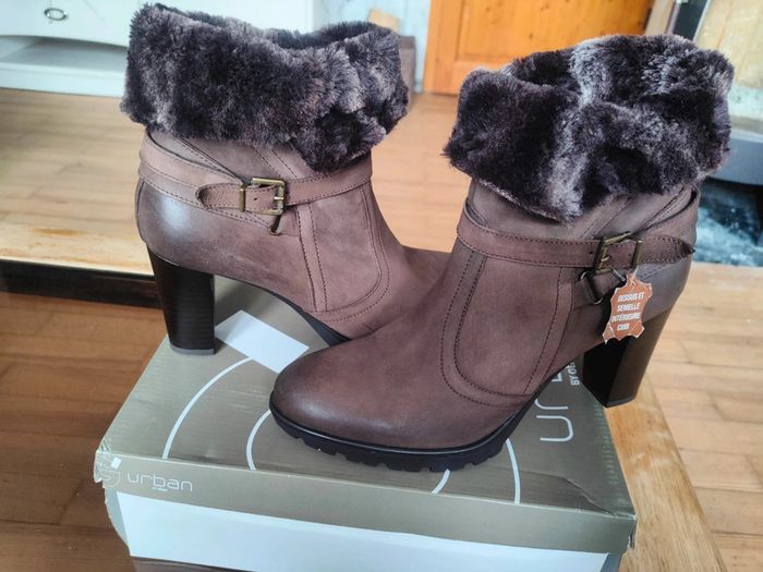 NEUF - bottines Brunes 41 - photo numéro 8