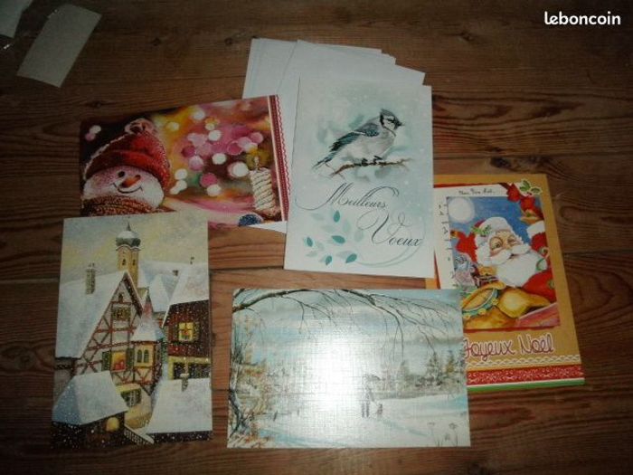 Lot de 5 cartes Joyeux Noel avec enveloppes, peintres à la bouche