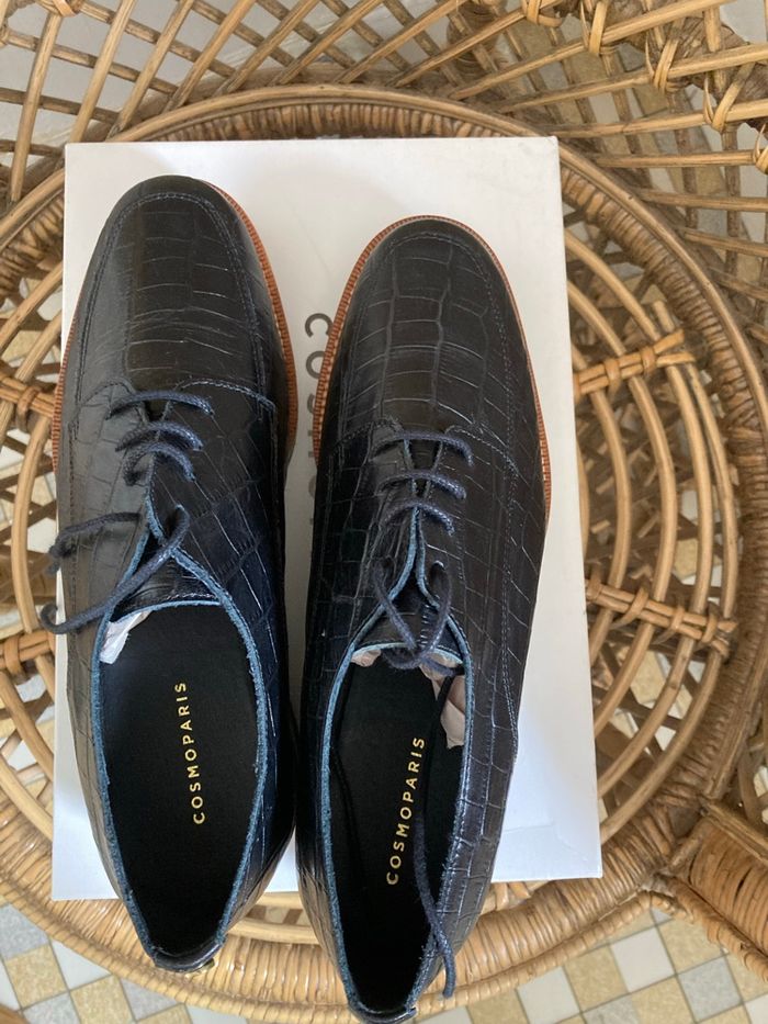 Derbys croco pour femmes - photo numéro 6