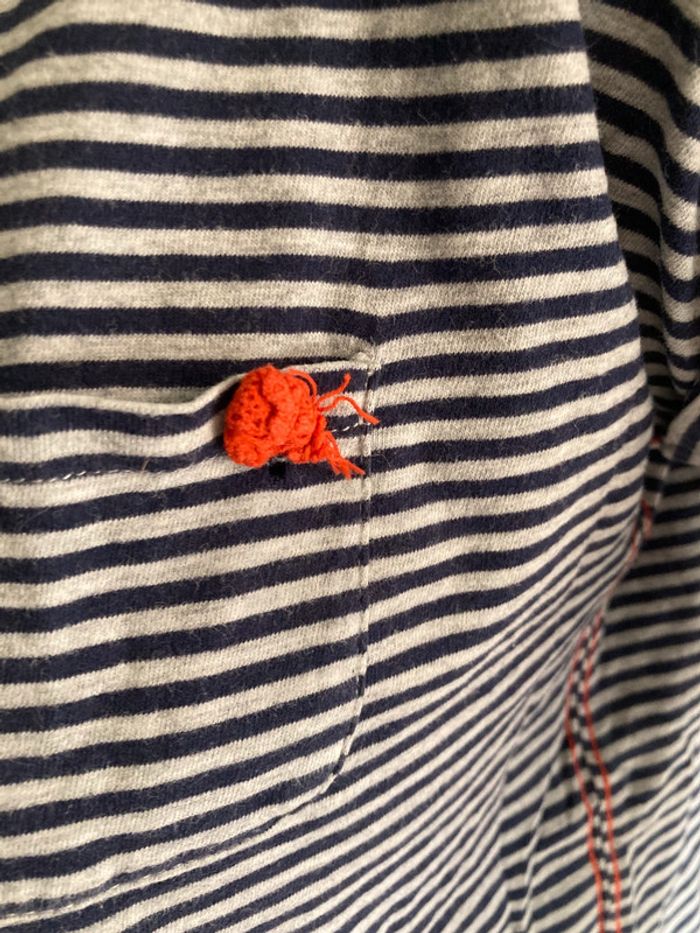 Tee shirt à manches courtes rayé taille L marque tex - photo numéro 2