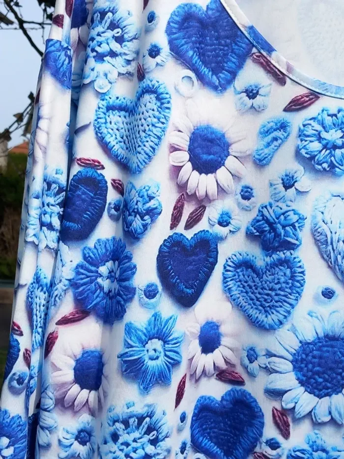 Chemisier shein 1xl neuf sans étiquette couleur bleue - photo numéro 7