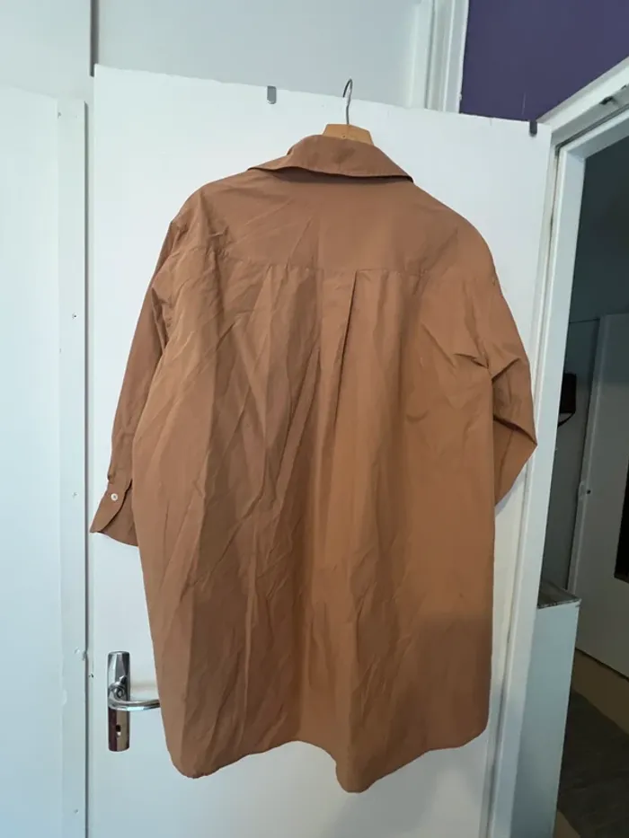 Chemises longues oversize camel taille S zara - photo numéro 4