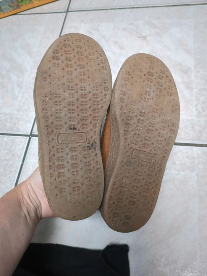 Baskets daim et cuir Vertbaudet marron Camel or 31 zip et lacets - photo numéro 4
