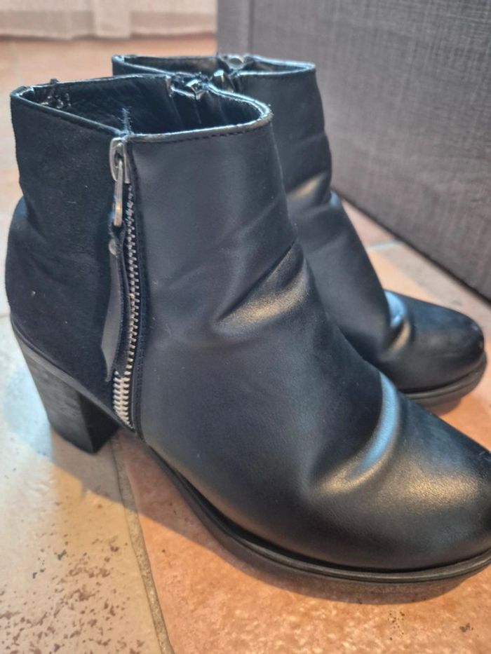 Bottines à talon femme noires - photo numéro 2