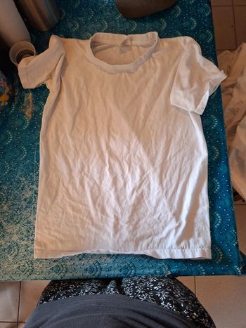Tee-shirt blanc uni 12/14 ans mixte
