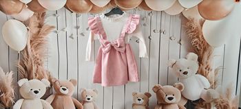 Robe salopette rose avec haut manches longues Shein 9-12 mois