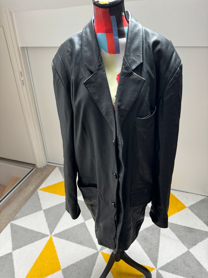 Long manteau en cuir vintage Taille XL