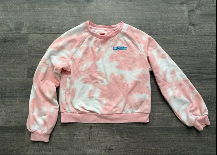 Sweat rose et blanc Levi's fille 10 ans