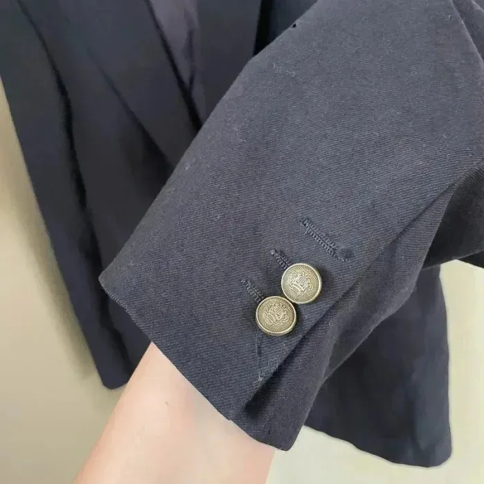 veste costume homme bleu marine 50 Olivier de breuil boutons dorés, coupe droite vintage V022 - photo numéro 6