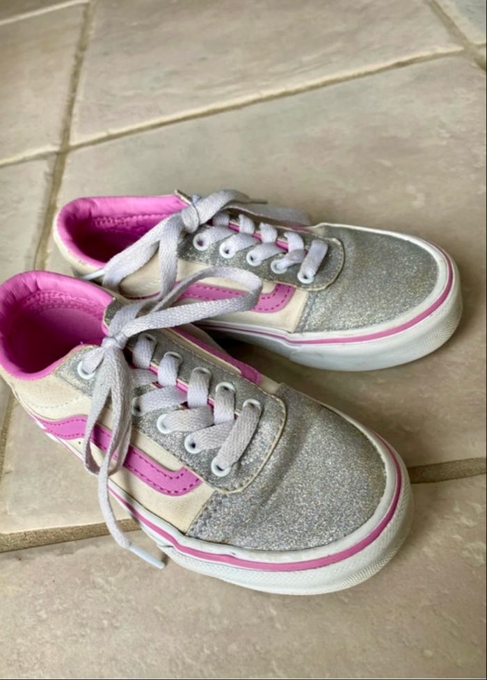 Vans enfant taille 29 rose et paillette - photo numéro 4