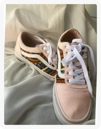 Vans old skool personnalisées Rose et Wax