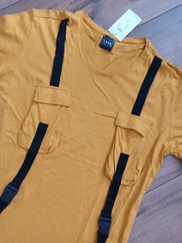 Tee shirt jaune pour homme L Oversize - photo numéro 3