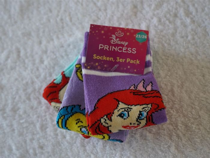 Lot de 3 paires de chaussettes Disney princess Ariel neuves pour Fille Pointure : 23/26