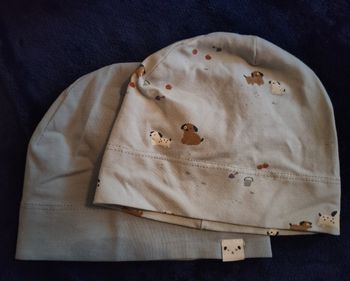 Lot bonnet bébé tissus