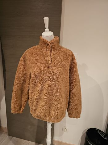 pull teddy beige kiabi col montant neuf taille m