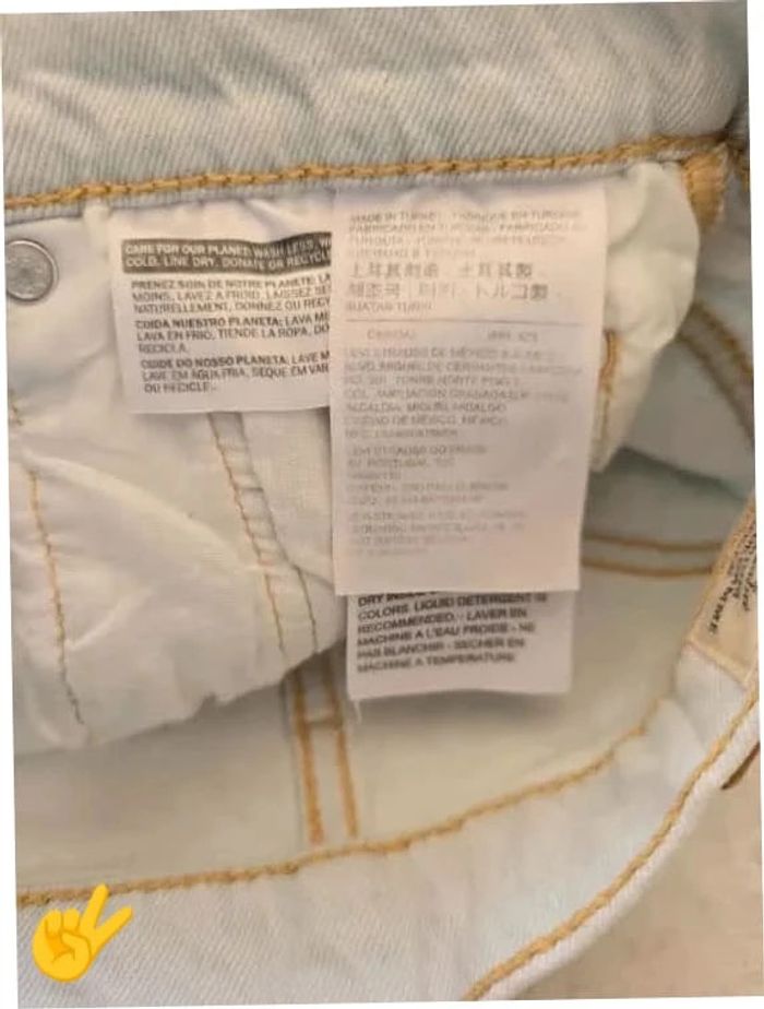 Short Levi's 501 W24 FR34 Blanc creme Femme Women SHO169b - photo numéro 4