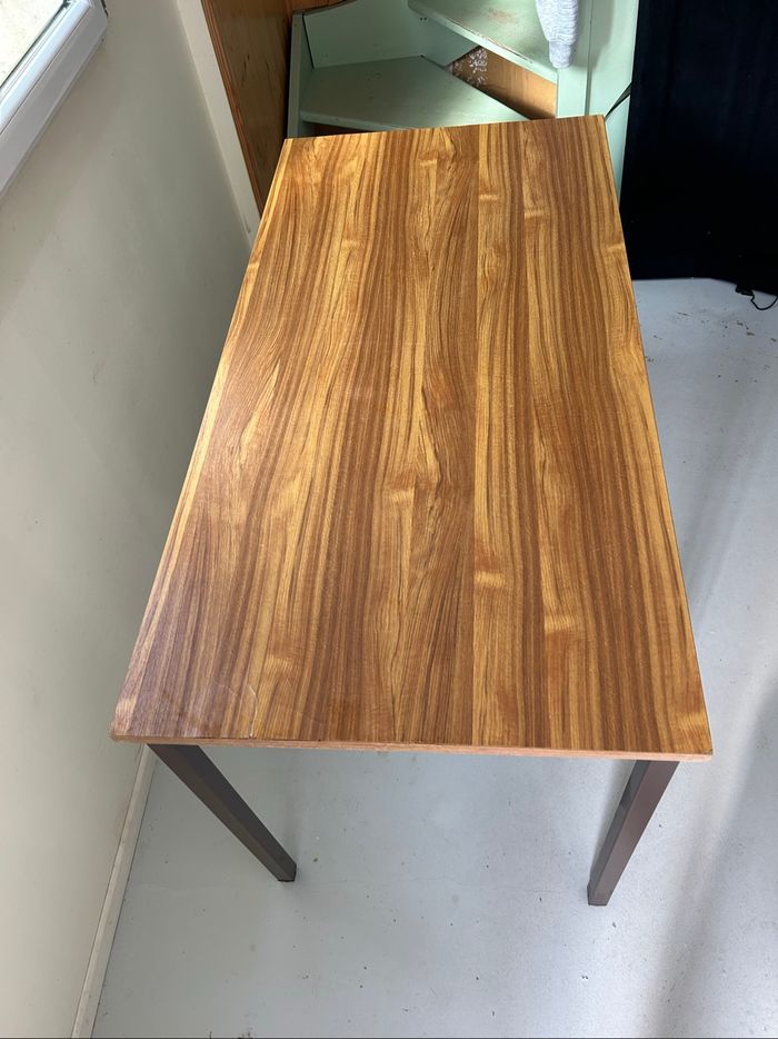 Table plateau bois et pieds métal 120x60 cm - photo numéro 3