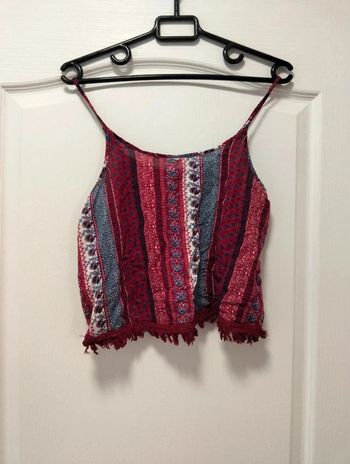 Top crop Jennyfer rouge et bleu XS