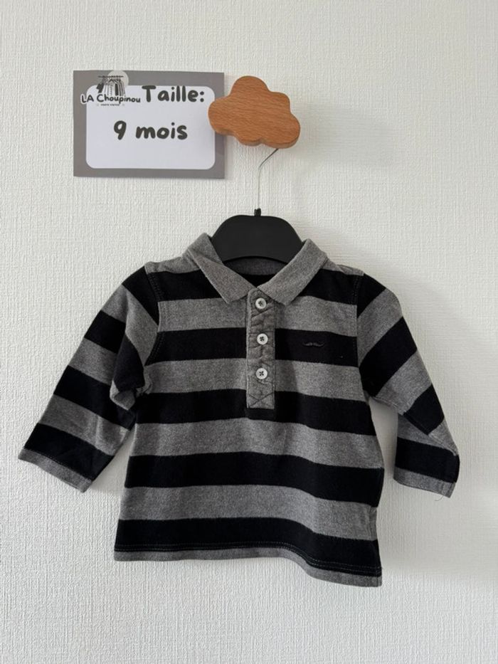 Polo manches longues - taille 9 mois 🌼