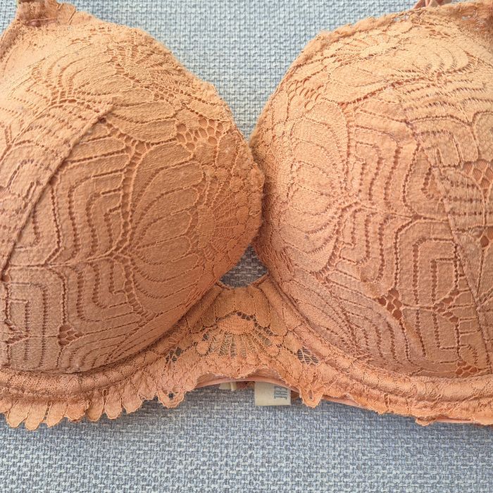Soutien gorge coque fine armature dentelle marron beige - Etam - Taille 90D - photo numéro 2