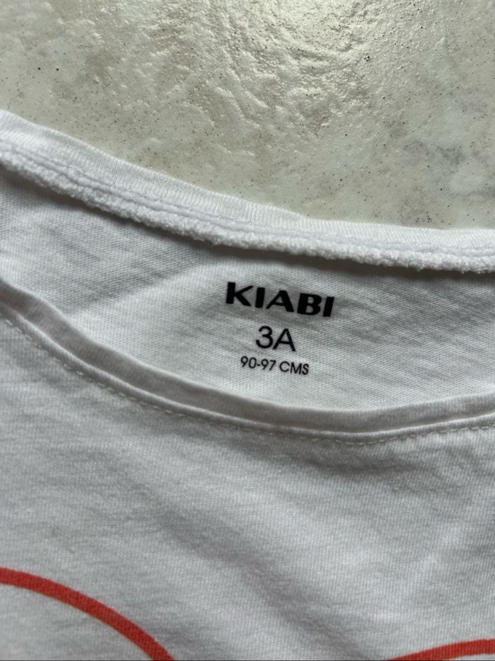 T-shirt manches longues blanc avec cœur Kiabi 3 ans - photo numéro 4