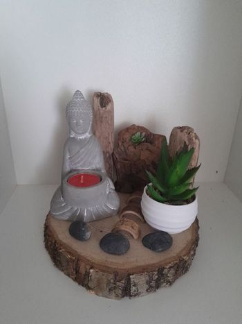 Décoration bois flotté bouddha zen